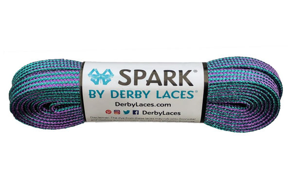 Derby Laces (Spark 10mm) - Purple/Teal Stripe
