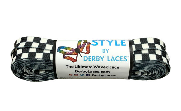 Derby Laces (Style 10mm) - Checkered Black and White
