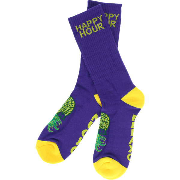 Happy Hour Mucho Relaxo Gold/Purple Crew Socks