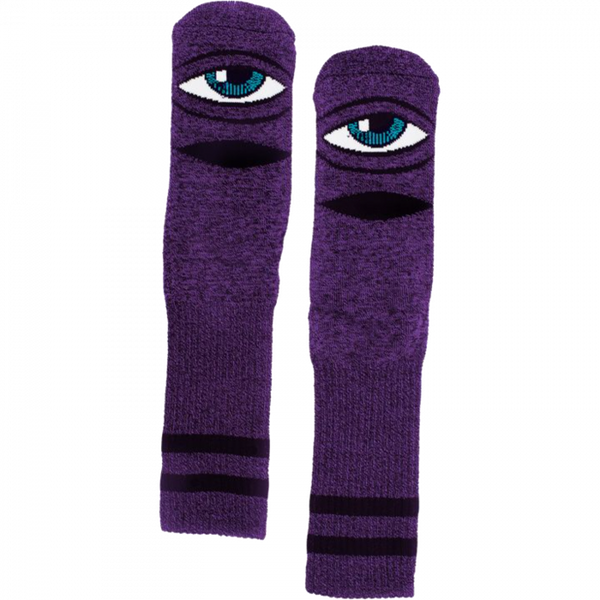 TM Sect Eye Heather Crew Socks - Purple (1pr)