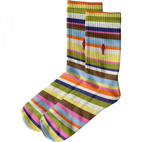 Girl Tuesday (Red) Crew Socks - Color Stripe (1pr)