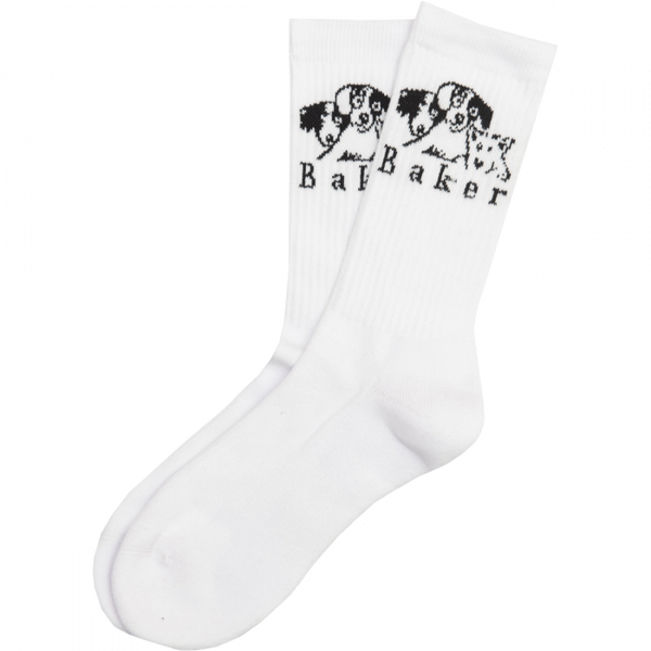 Baker Where My Dogs At Crew Sock - White/Black (1pr)