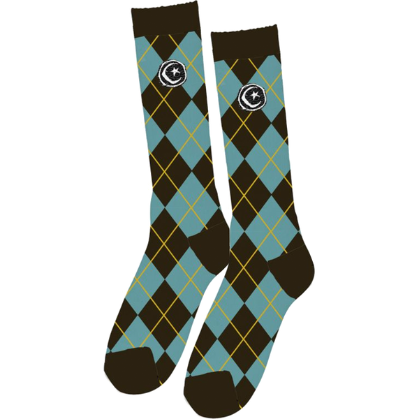 Found Argyle Tall Socks - Blue/Brown (1pr)