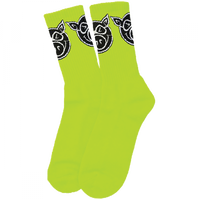Pig Head Crew Socks - Green (1pr)