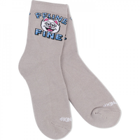 Rip N Dip Feline Fine Mid Socks - Charcoal (1pr)