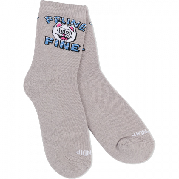 Rip N Dip Feline Fine Mid Socks - Charcoal (1pr)