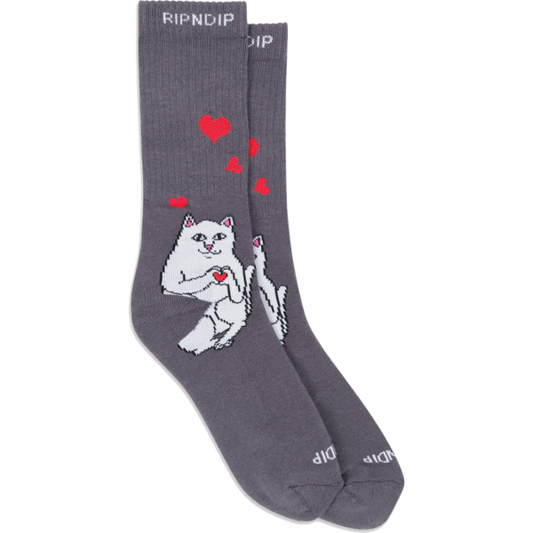 Rip N Dip Nermal Loves Crew Socks - Charcoal (1pr)