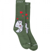 Rip N Dip Nermal Loves Crew Socks - Olive (1pr)