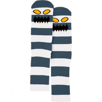 Toy Machine Big Stripe Crew Socks - Gray/White (1pr)