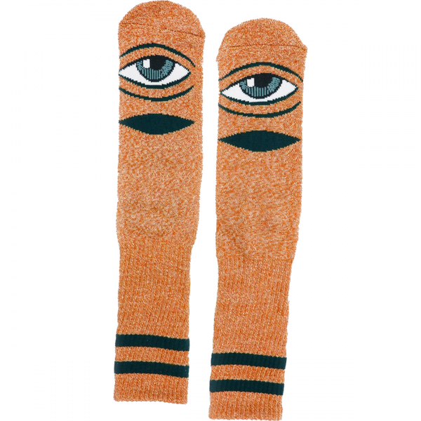 TM Sect Eye Heather Crew Socks - Orange (1pr)