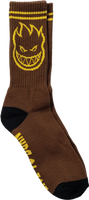 Spitfire Bighead Crew Sock - Brown/Gold (1pr)