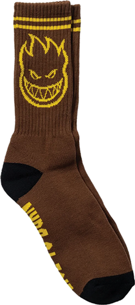 Spitfire Bighead Crew Sock - Brown/Gold (1pr)