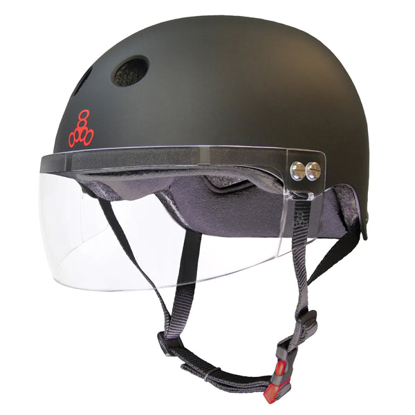 Triple8 THE Certified Sweatsaver Helmet w/ Visor - Black Matte