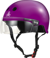 Triple8 THE Certified Sweatsaver Helmet w/ Visor - Purple Glossy