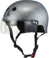 Triple8 THE Certified Sweatsaver Helmet w/ Visor - Silver Glitter