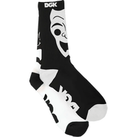 DGK Contrary Crew Socks - Black/White (1pr)