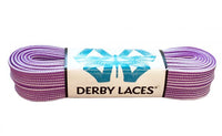 Derby Laces (Waxed 10mm) - Purple/White Stripe