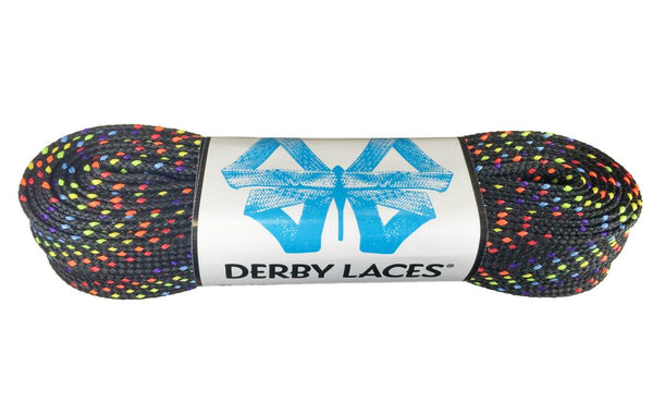 Derby Laces (Core 6mm) - Rainbow Black