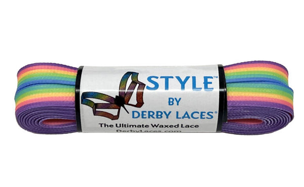 Derby Laces (Style 10mm) - Pastel Rainbow Stripe