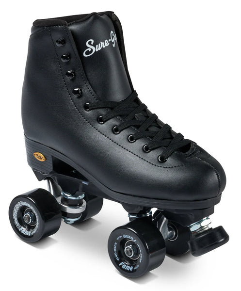 Sure-Grip Fame Roller Skates - Black (NO WHEELS OR BEARINGS)