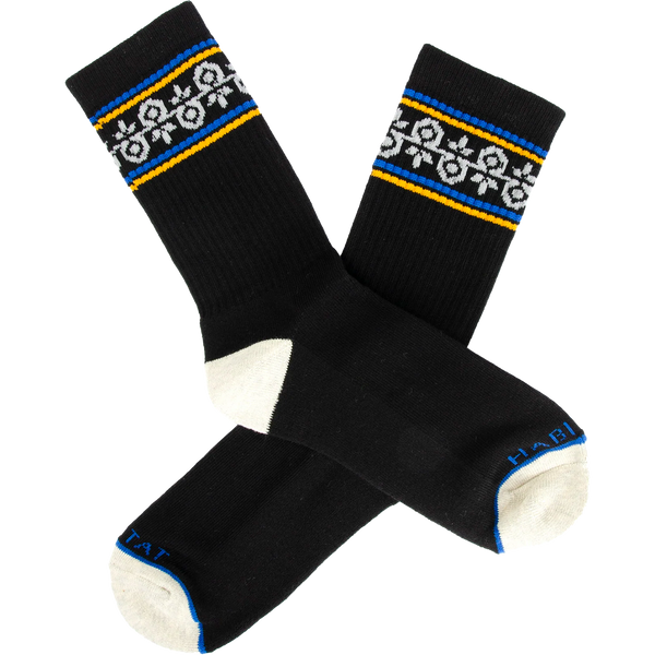 Habitat Geo-Pod Crew Socks - Black (1pr)