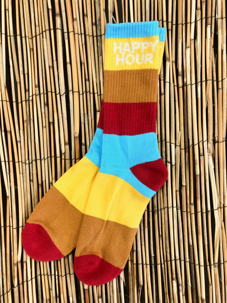 Happy Hour Stripes Vintage Soul Crew Socks
