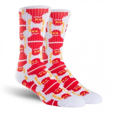 Toy Machine Digi Monster Crew Socks - White/Red (1pr)