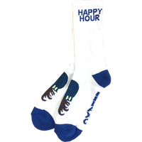 Happy Hour Mucho Relaxo White/Blue Crew Socks - 1pr