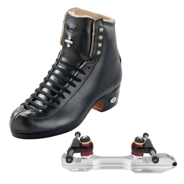 Riedell 336 Roller Skate Set w/ Reactor Neo (Legacy) - Black (NO WHEELS OR BEARINGS)