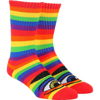 Toy Machine Sect Eye Crew Socks - Rainbow (1pr)