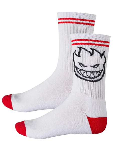 Spitfire Bighead Crew Sock - White/Red/Black (1pr)